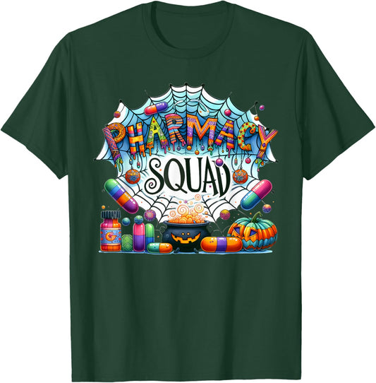 Funny Pharmacy Squad Technician Pumpkin Halloween T-Shirt - T-Shirt | Forest