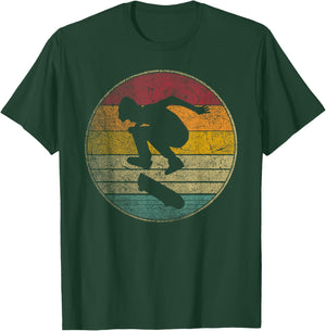 Skateboard Skater Skating Vintage Distressed Retro Boys Kids T-Shirt - T-Shirt | Forest
