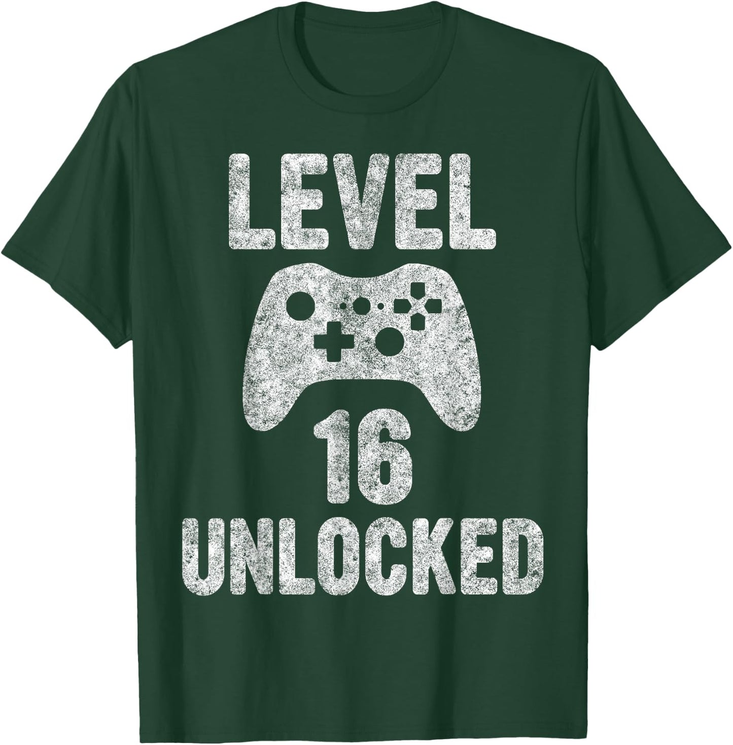 Cute Video Gamer 16th Birthday Gift Level 16 Unlocked T-Shirt - T-Shirt | Forest