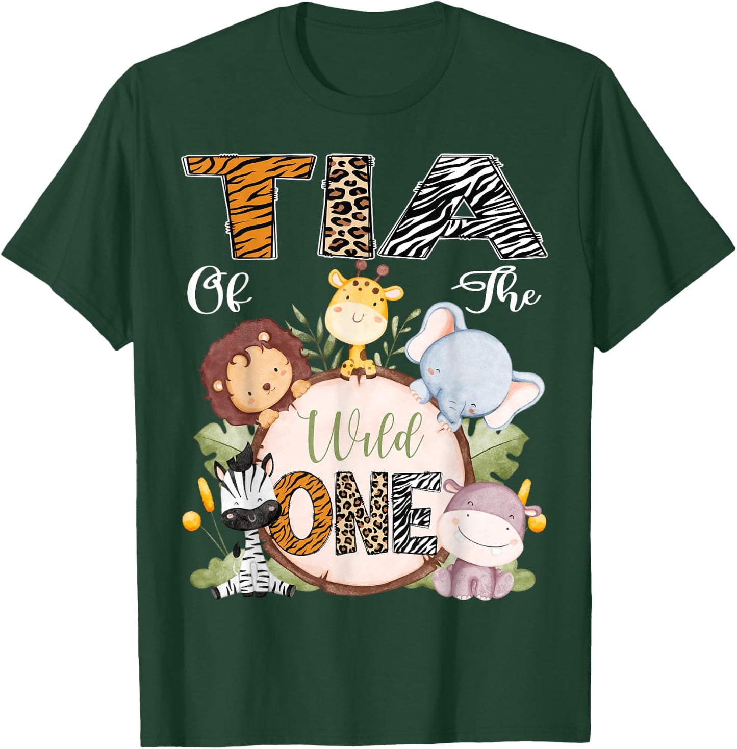 Tia Of The Wild One 1St Birthday Safari Woodland T-Shirt - T-Shirt | Forest