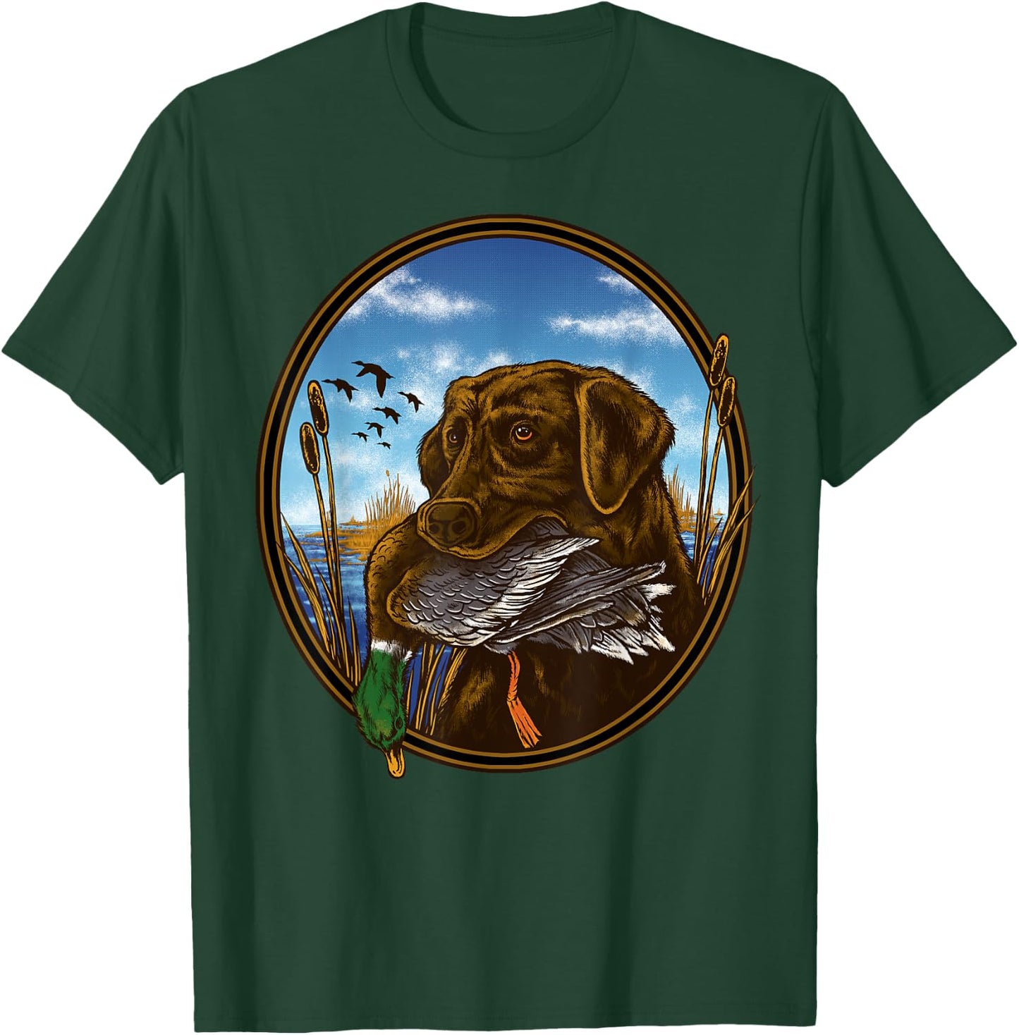 Labrador Retriever with Mallard Duck Hunting T-Shirt - T-Shirt | Forest