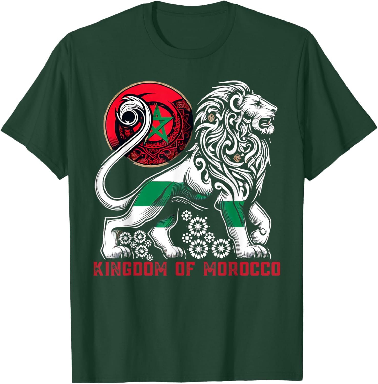 Majestic Moroccan Lion Design with Kingdom Emblem, maroc T-Shirt - T-Shirt | Forest