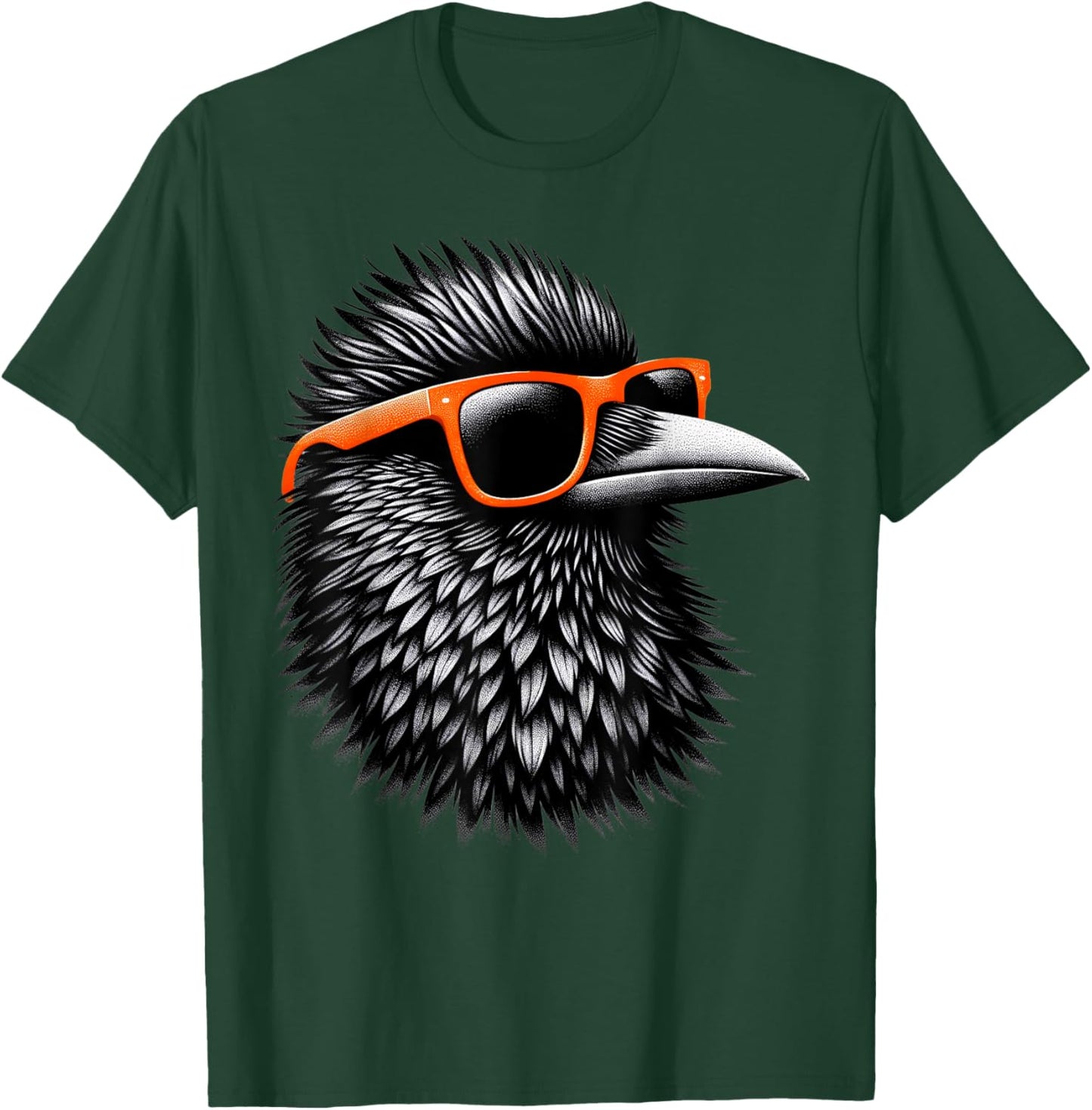 Cool Grackle Bird Wearing Sunglasses Graphic Art T-Shirt - T-Shirt | Forest
