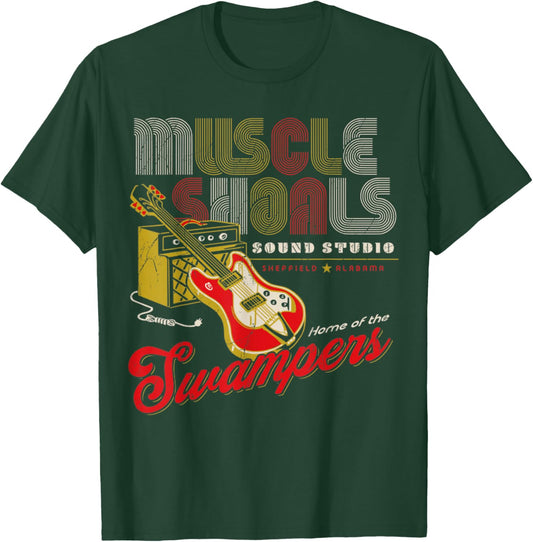Vintage Muscle Shoals Sound Guitar Music Lovers T-Shirt - T-Shirt | Forest