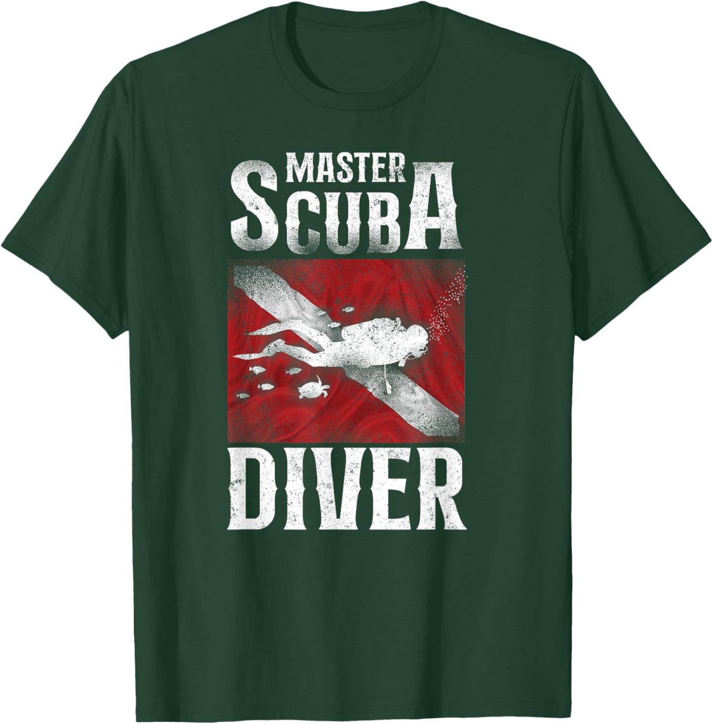 Diving Master Scuba Diver Down T-Shirt - T-Shirt | Forest