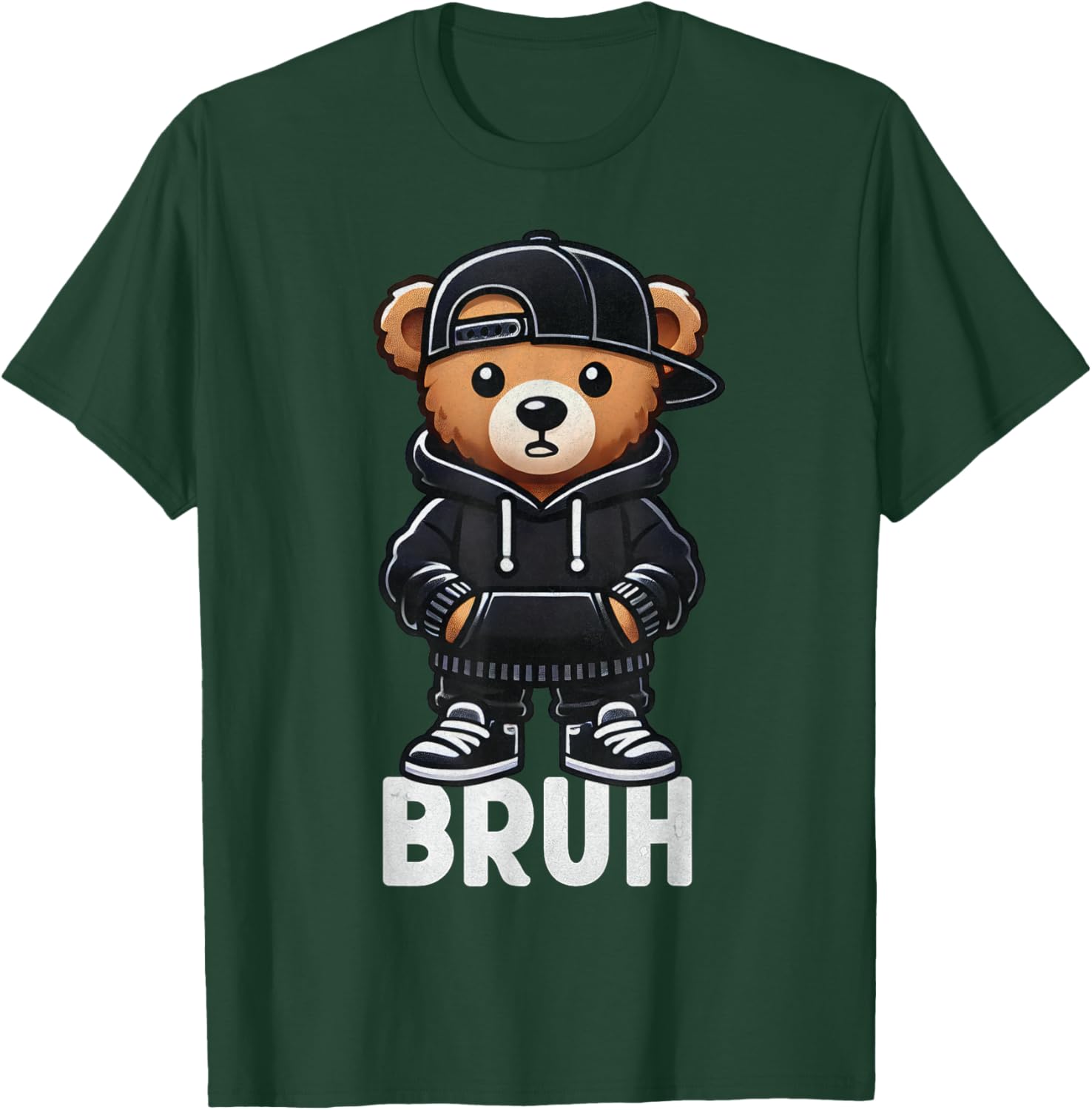 Funny Bruh Meme Hip Hop Teddy Bear Teenager Boys Teen Saying T-Shirt - T-Shirt | Forest