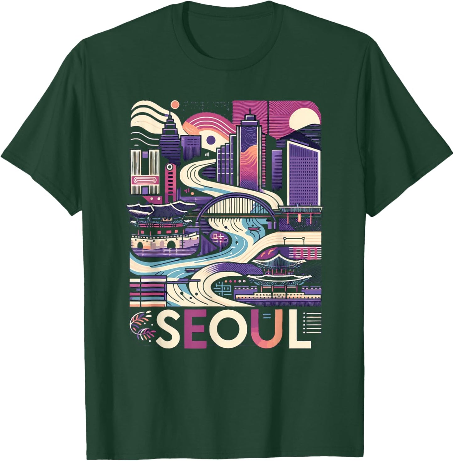 Seoul Korea Modern Artistic Graphic T-Shirt - T-Shirt | Forest