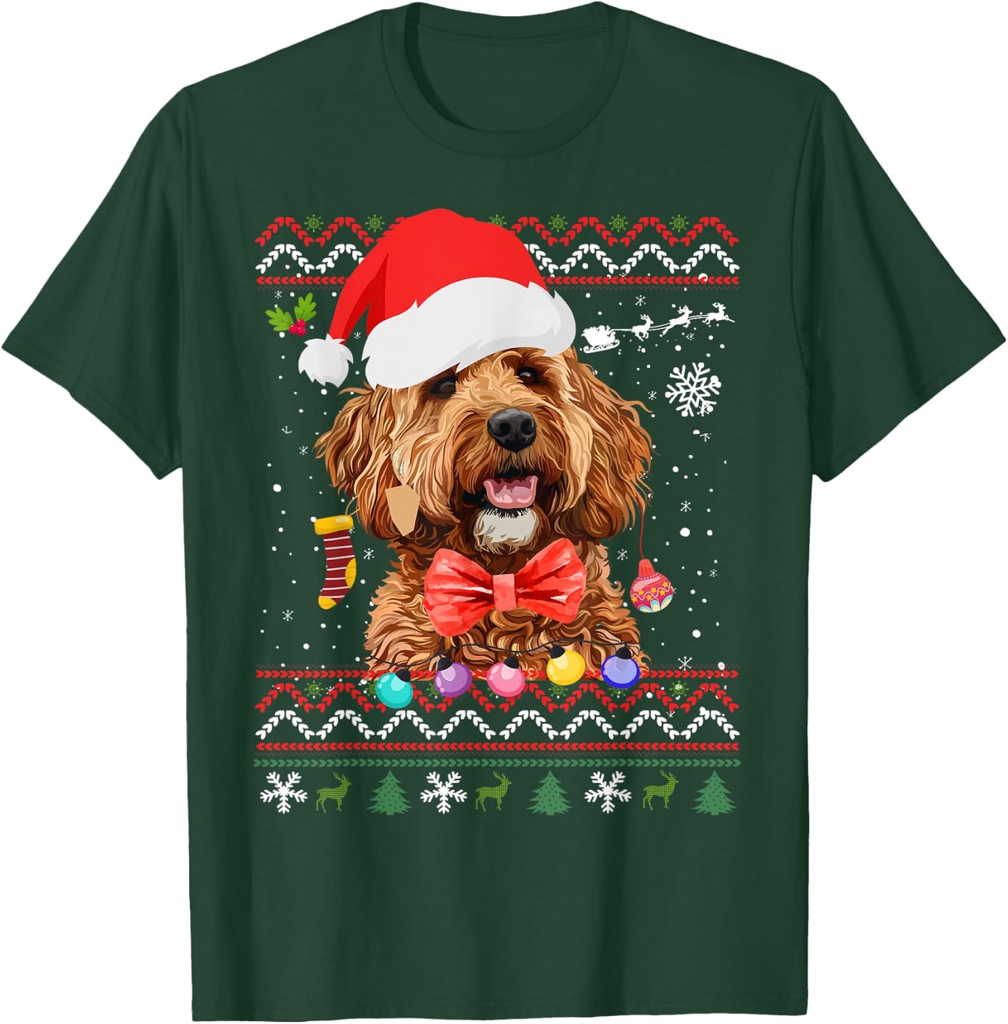 Cavapoo Christmas Outfit Idea & Christmas Cavapoo T-Shirt - T-Shirt | Forest
