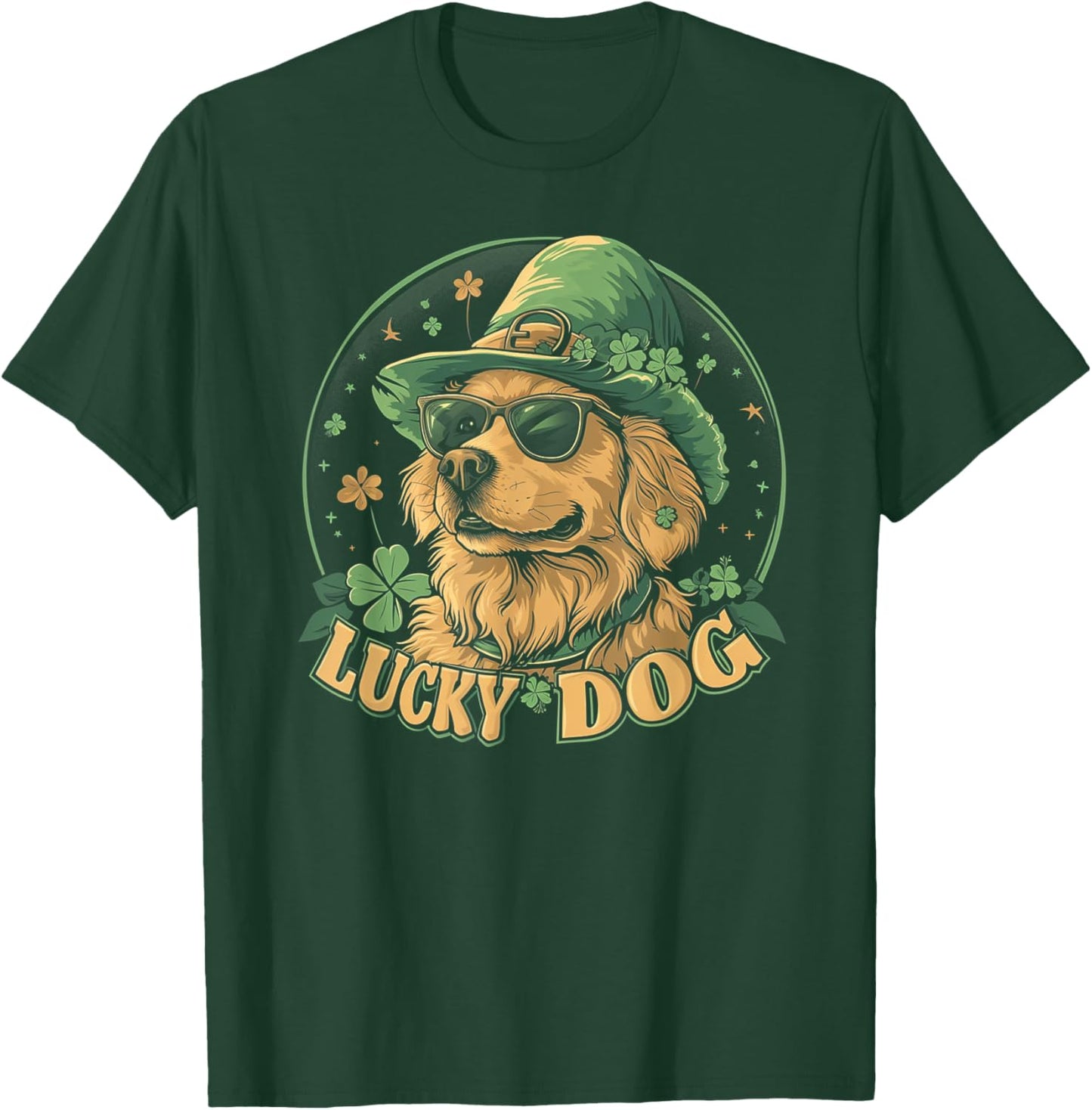 Golden Retriever Dog - St. Patrick's Day Saint Paddy's Irish Men Women Kids T-Shirt - T-Shirt | Forest