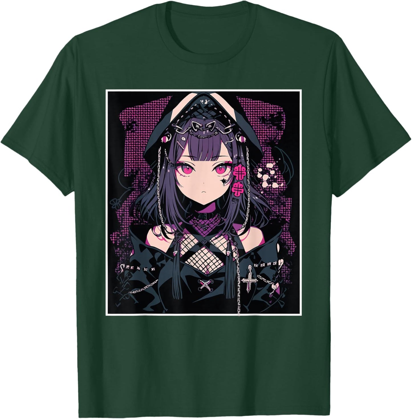 Anime Girl Gothic Waifu Japanese Aesthetic Kawaii Otaku T-Shirt - T-Shirt | Forest