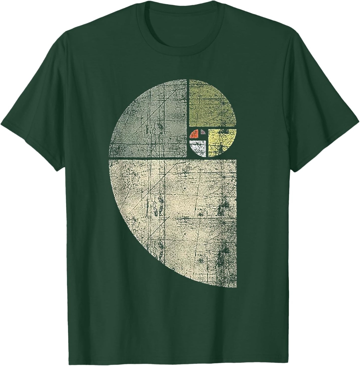 Distressed Fibonacci Spiral T-Shirt - T-Shirt | Forest