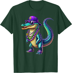 Mardigator Mardi Gras Alligator Men Women Mardi Gras Men T-Shirt - T-Shirt | Forest
