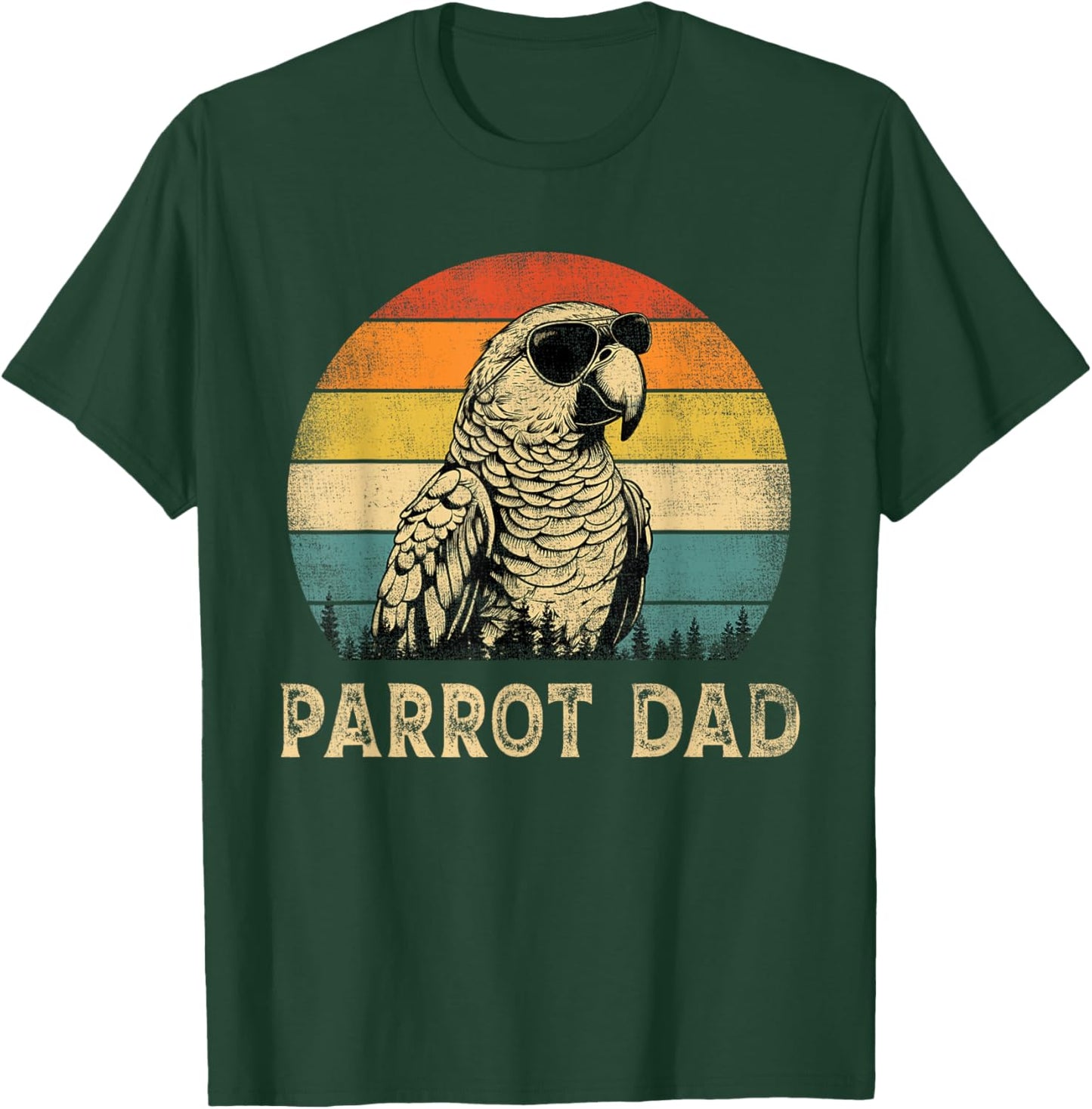 Vintage Parrot Dad Parrot Lovers Daddy Father's Day T-Shirt - T-Shirt | Forest