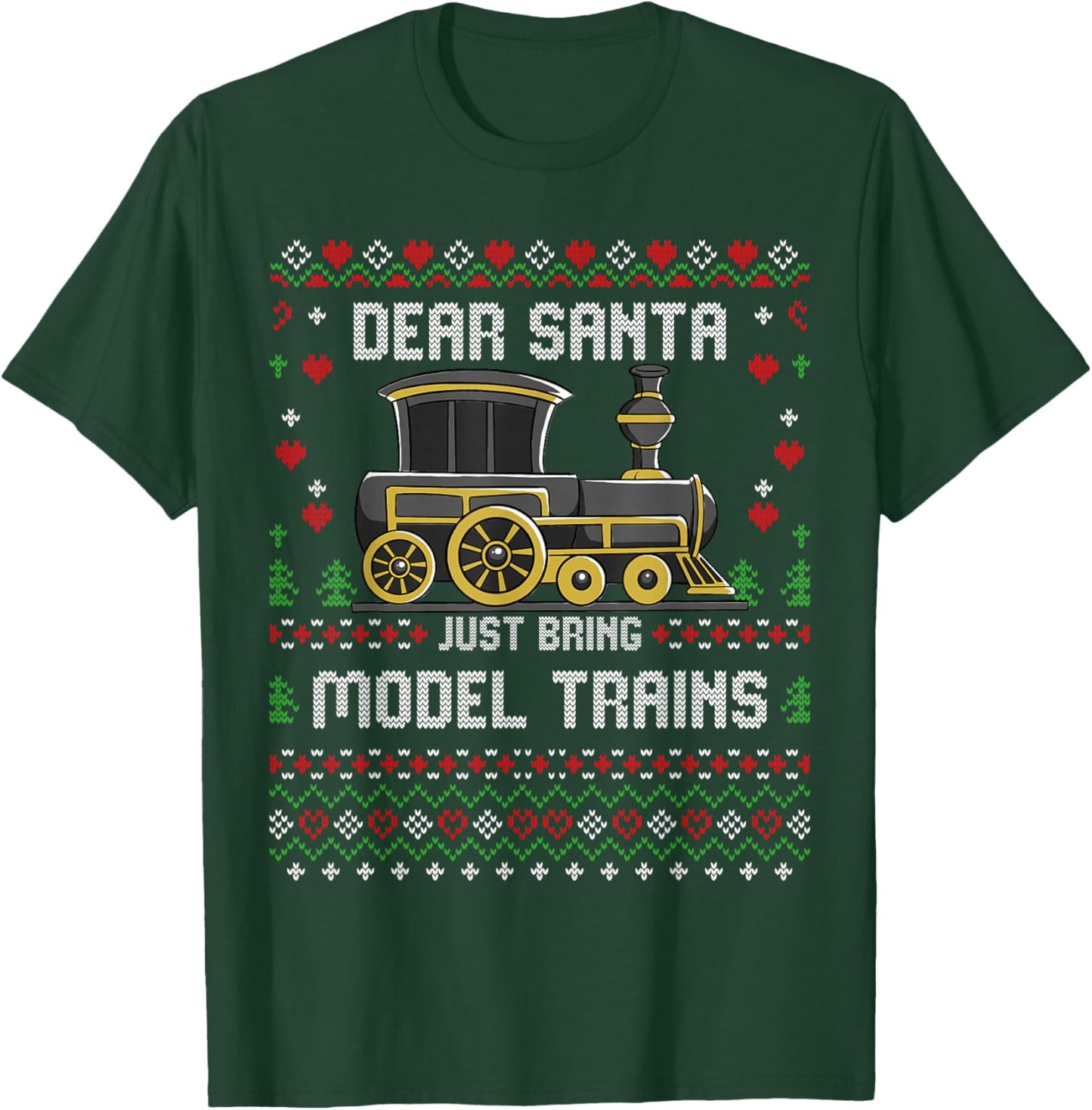 Steam Model Trains Collector Christmas Ugly Xmas Sweater T-Shirt - T-Shirt | Forest