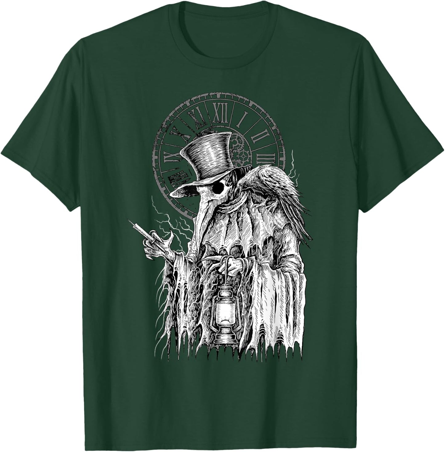 Plague Doctor Death Virus with Raven T-Shirt - T-Shirt | Forest