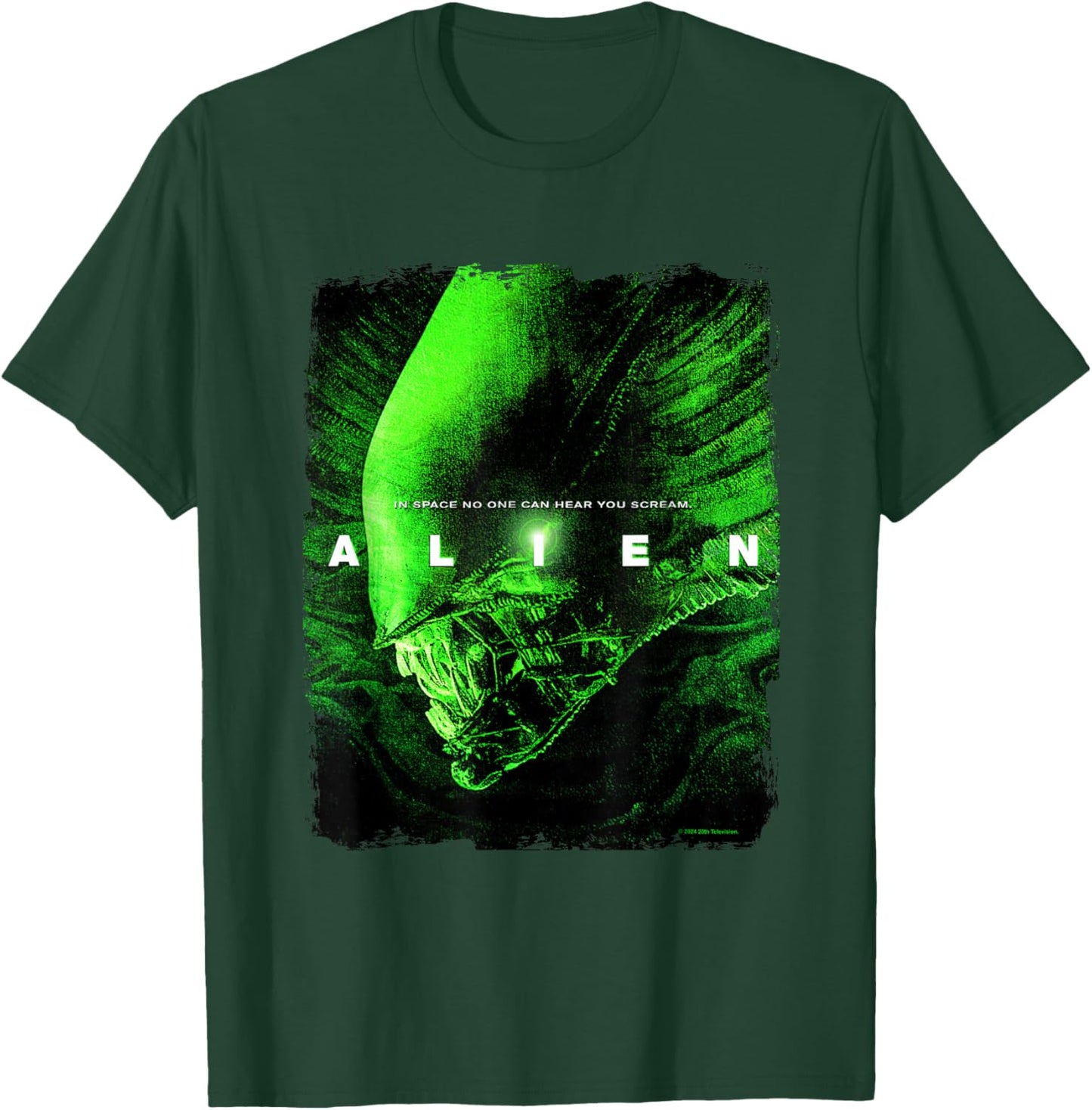 Aliens Iconic Xenomorph Neon Profile Big Chest Portrait T-Shirt - T-Shirt | Forest