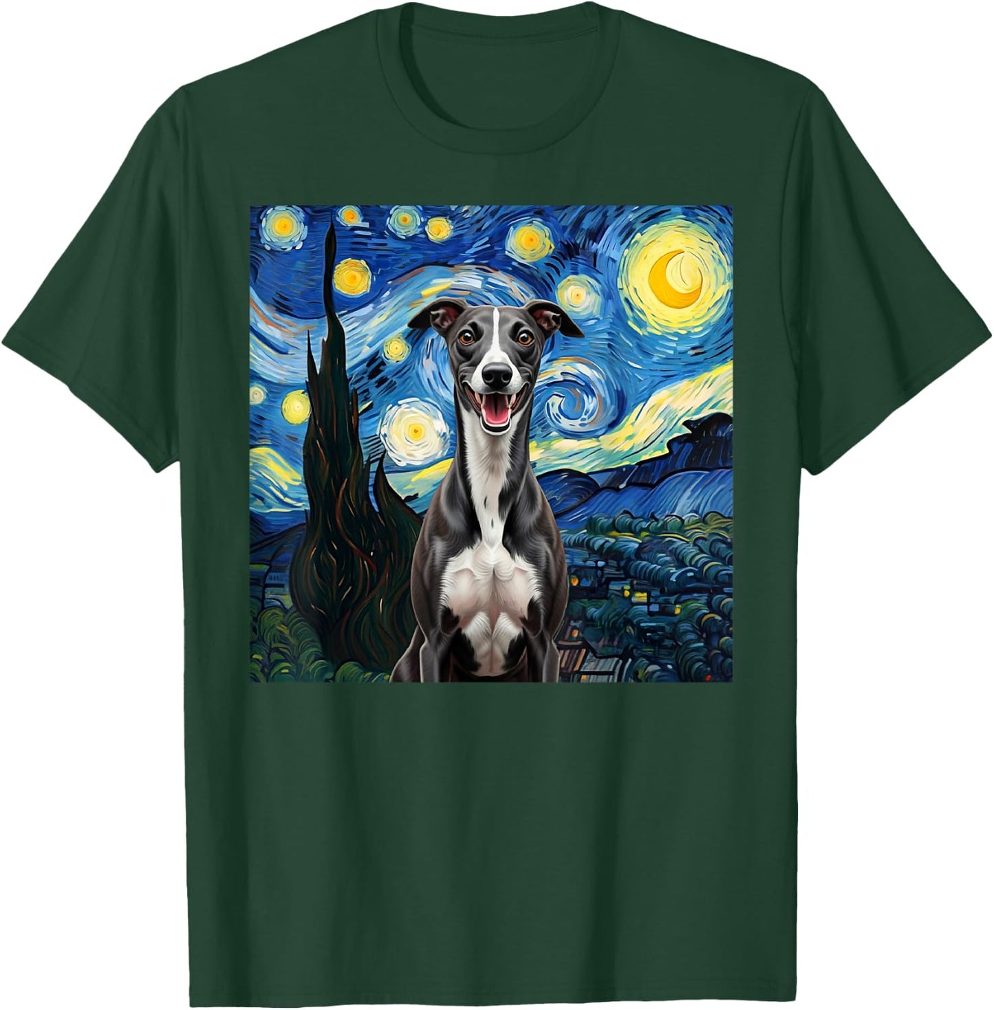 Whippet Black Starry Night Dog Lover Gift Women Kids T-Shirt - T-Shirt | Forest