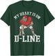 My Heart Is On D-Line Lineman Vintage Distressed Apparel T-Shirt - T-Shirt | Forest