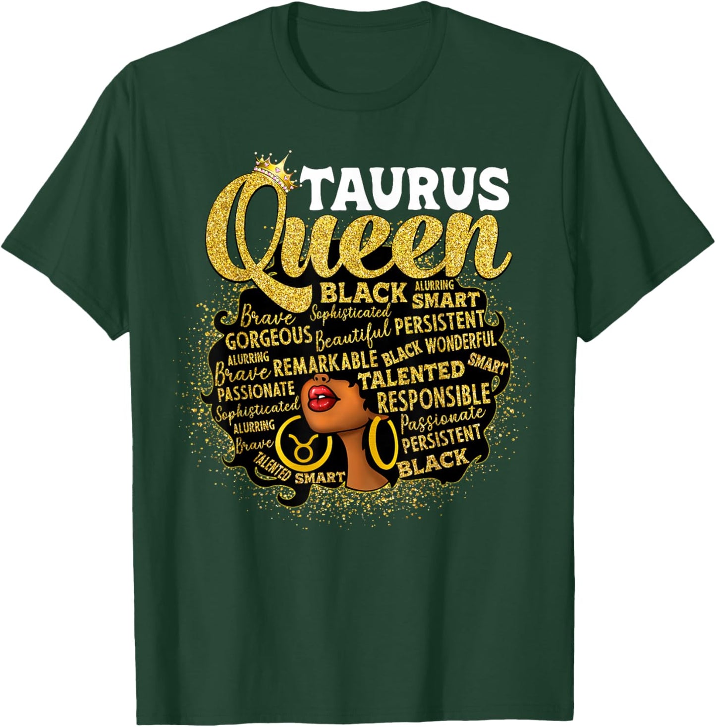 African American Women Zodiac Birthday Taurus Queen T-Shirt - T-Shirt | Forest