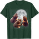 3 Beaver Howling At The Moon Funny Beaver Lover Rodent Kids T-Shirt - T-Shirt | Forest
