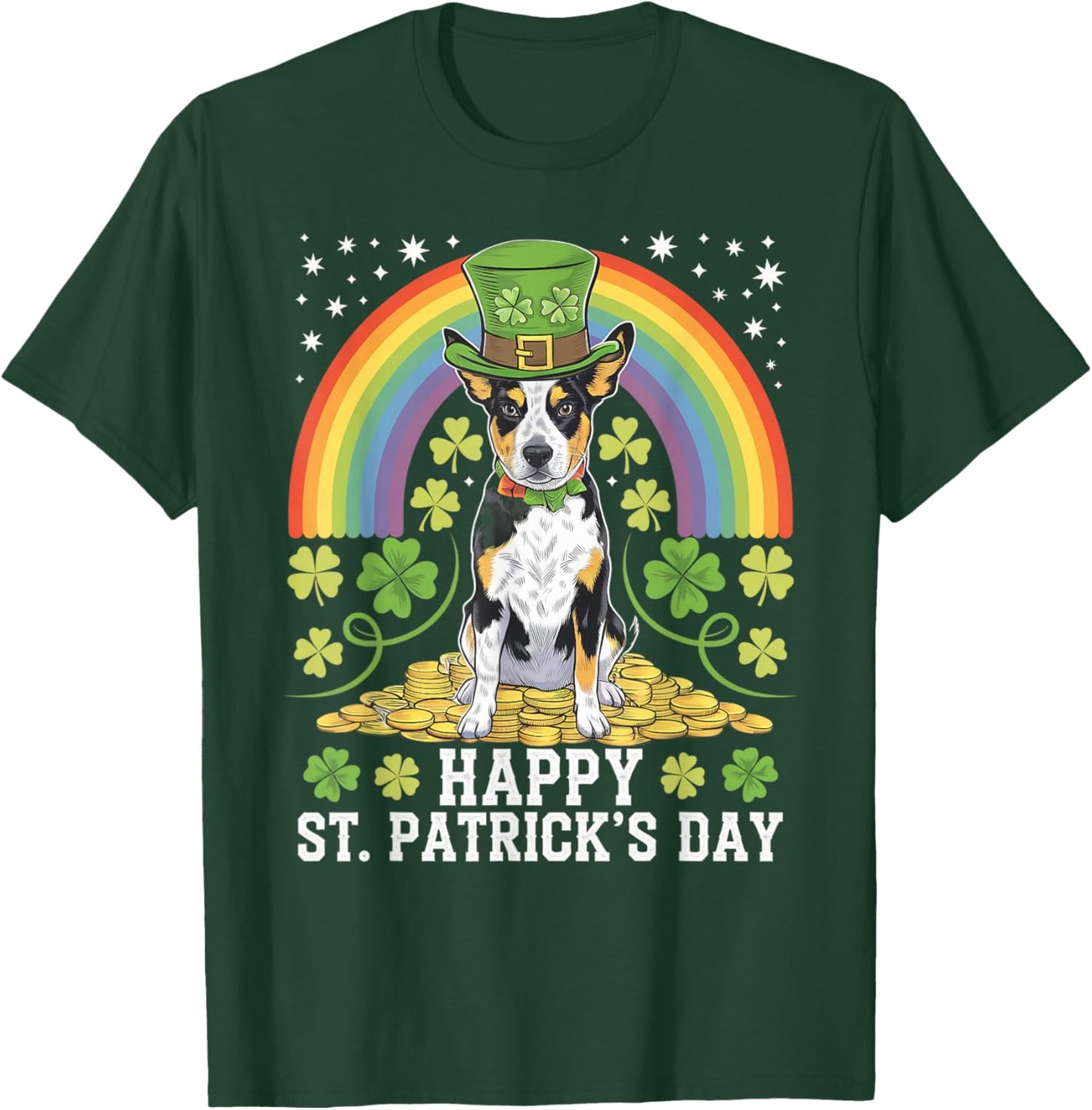 Blue or Red Heeler on Australian Cattle Dog St Patricks Day T-Shirt - T-Shirt | Forest