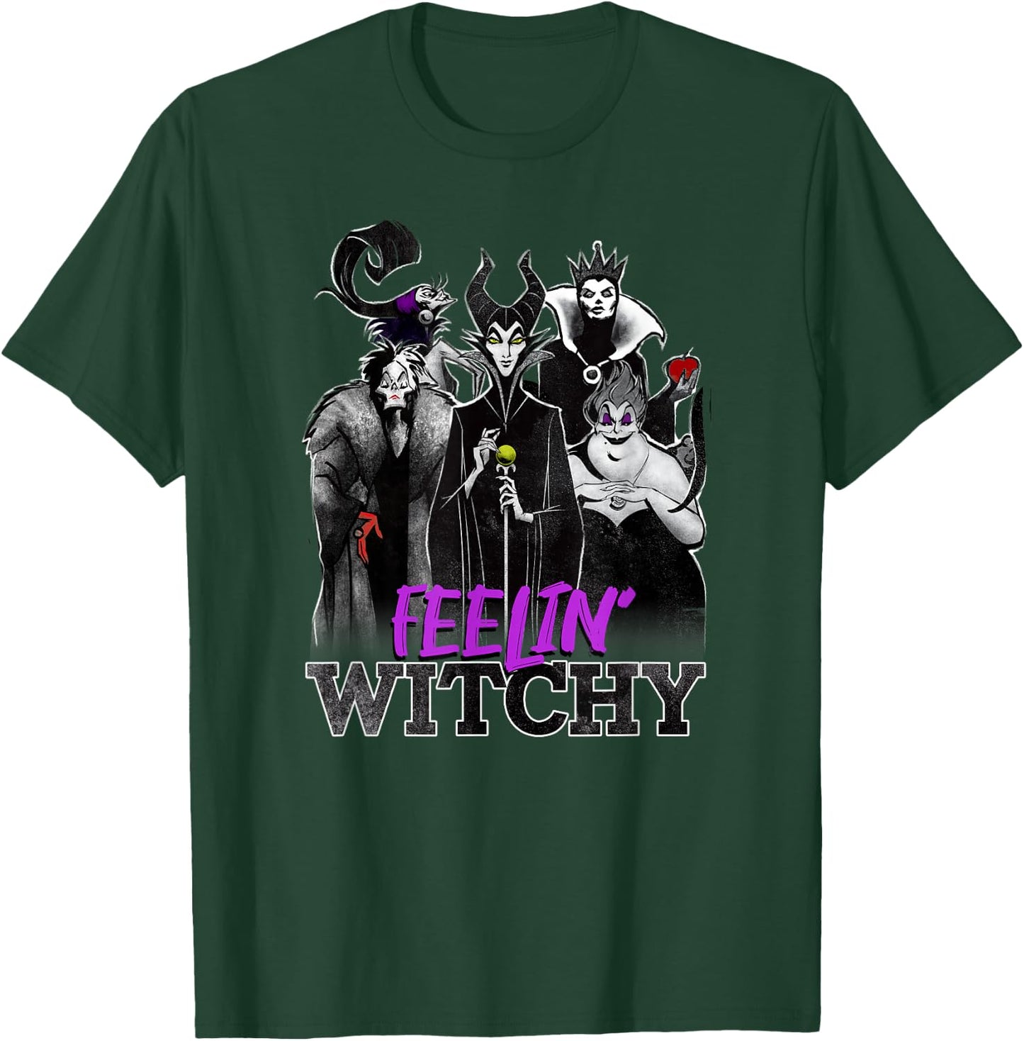 Disney Villains Halloween Feelin' Witchy Group Shot Small T-Shirt - T-Shirt | Forest