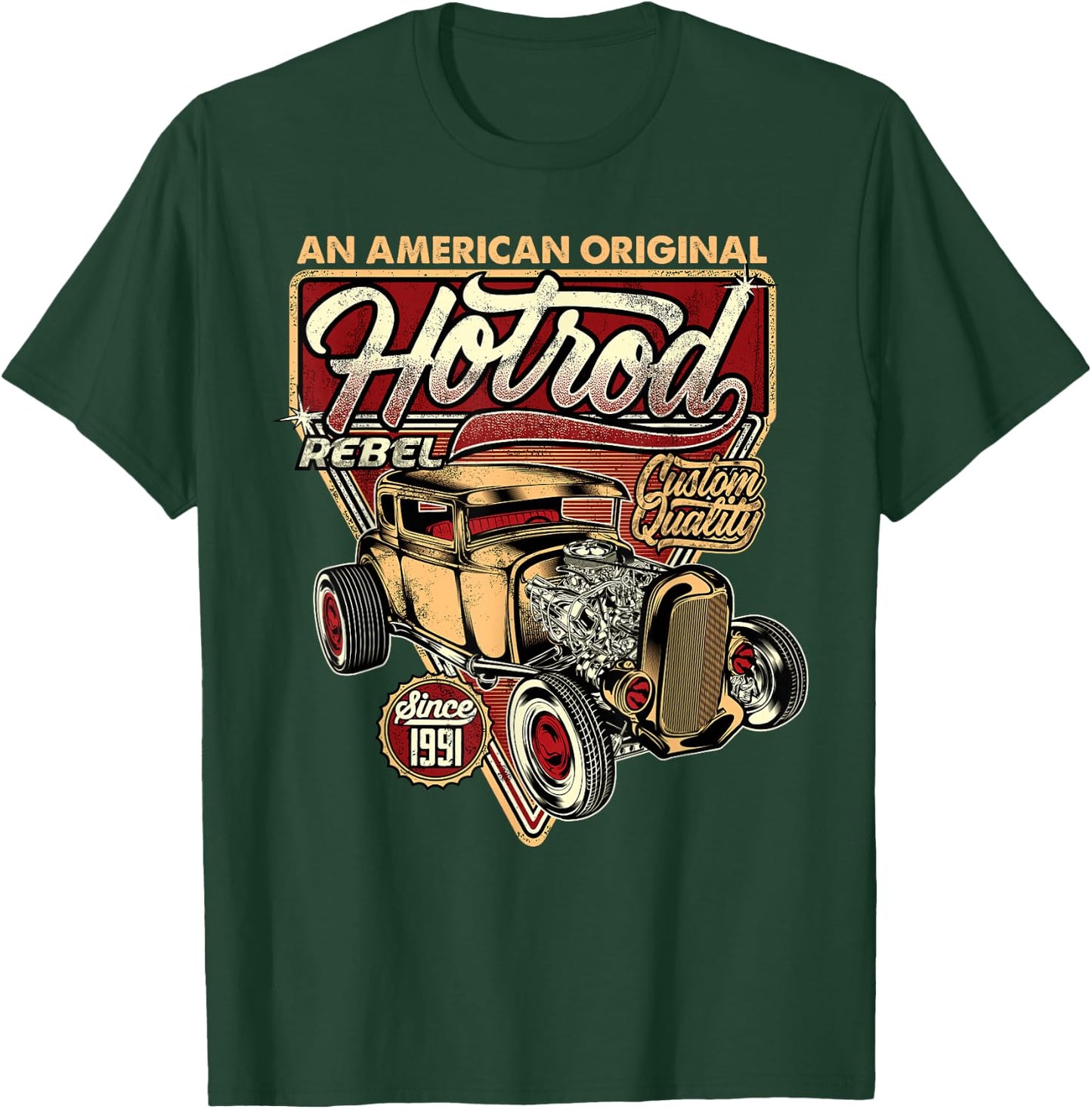 Vintage Hot Rod Speed and Power T-Shirt - T-Shirt | Forest