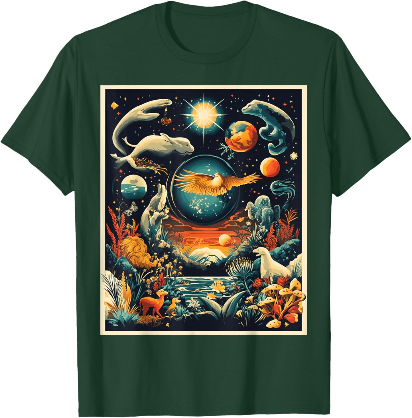 Whimsical Fantasy Nature Scene Art T-Shirt - T-Shirt | Forest