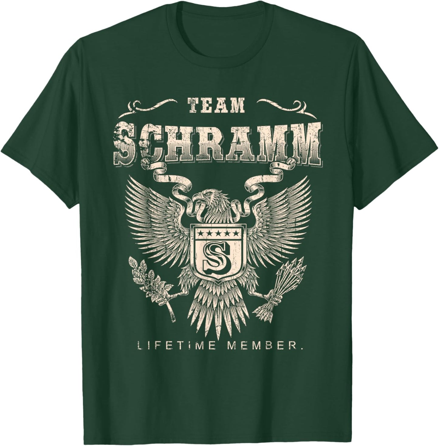 Team Schramm Lifetime Member - Schramm Last Name T-Shirt - T-Shirt | Forest