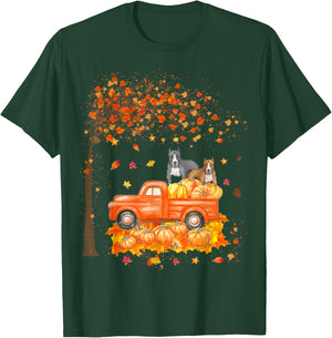 Pitbull Riding On Pumpkin Truck Thanksgiving Pitbull Gifts T-Shirt - T-Shirt | Forest
