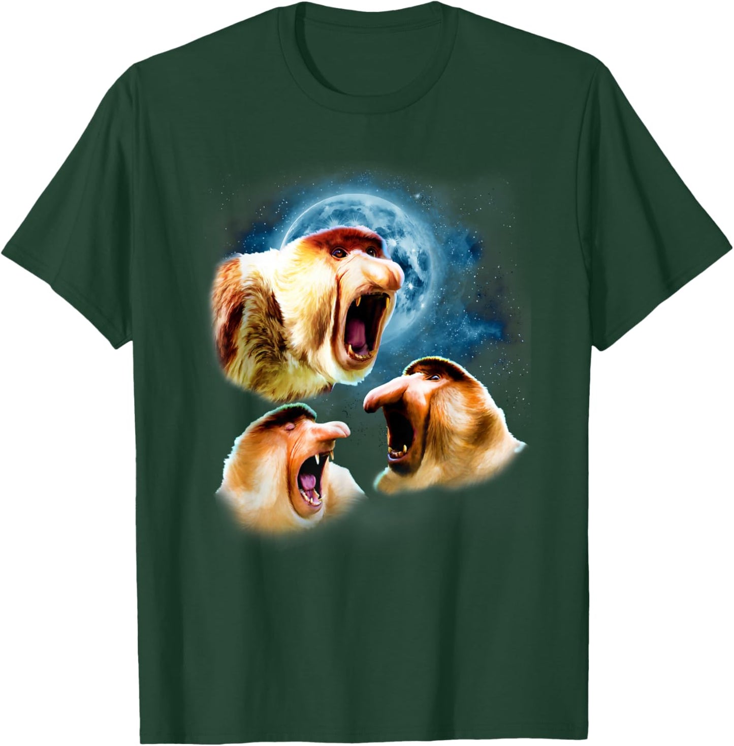 Howling at the Moon Shirt - Funny Proboscis Monkey T-Shirt - T-Shirt | Forest