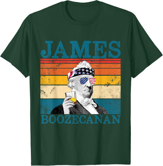 James Boozecanan Patriotic Retro Drinking President Buchanan T-Shirt - T-Shirt | Forest