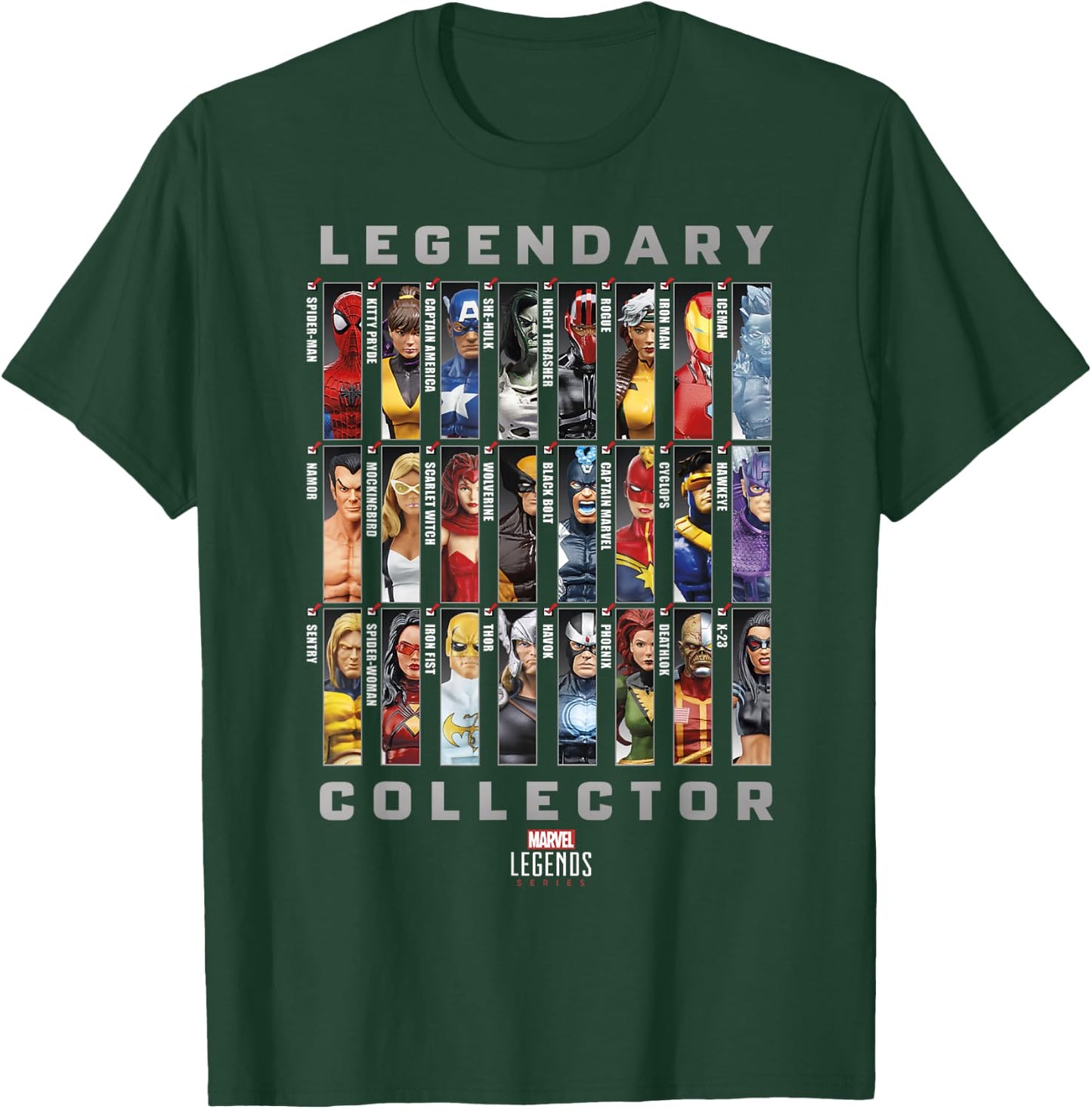 Marvel Legends Series Legendary Collector Checklist T-Shirt - T-Shirt | Forest