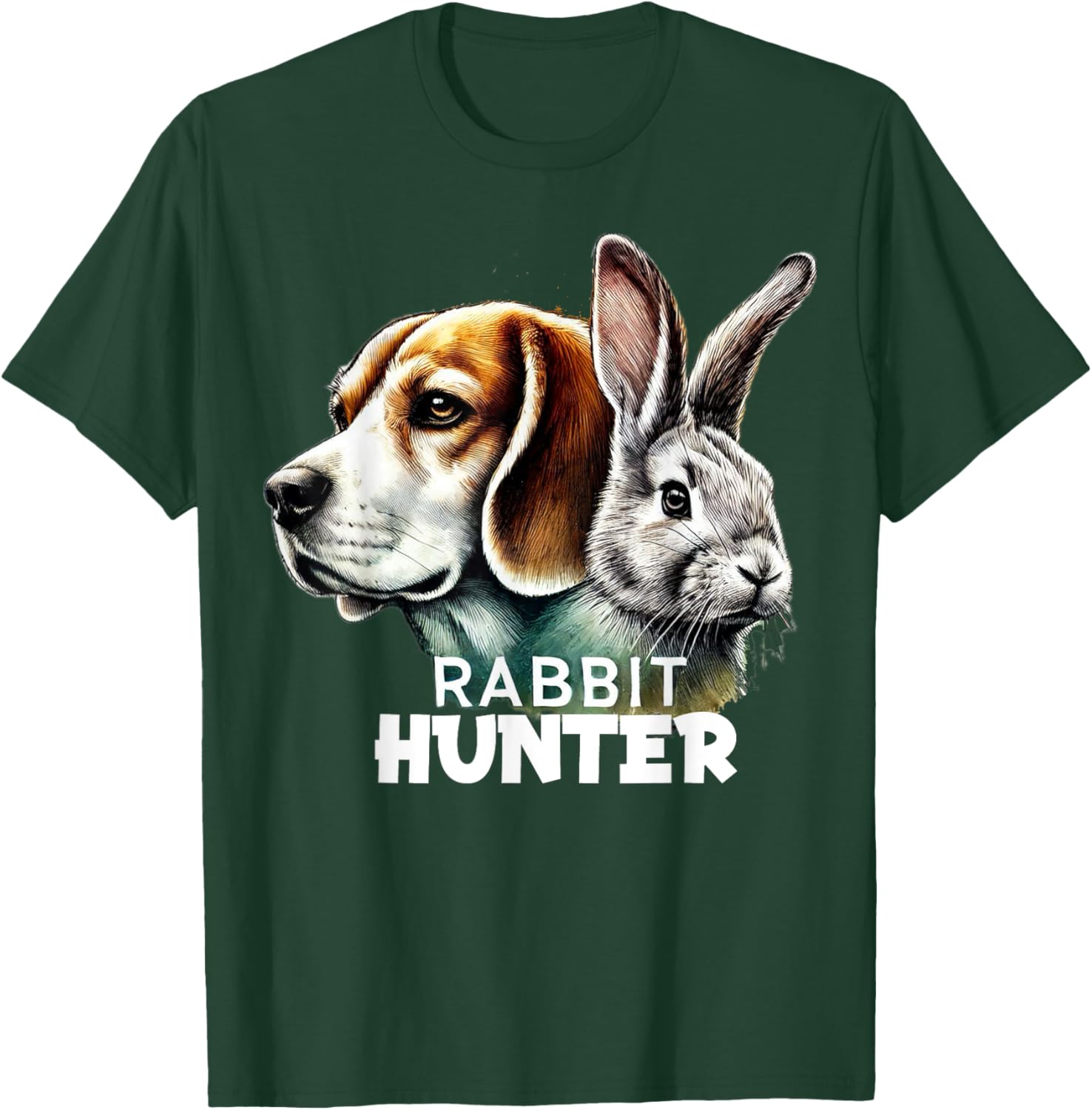 Beagle Dog Rabbit Hunter Rabbit Hunting Rabbiting Hunter T-Shirt - T-Shirt | Forest