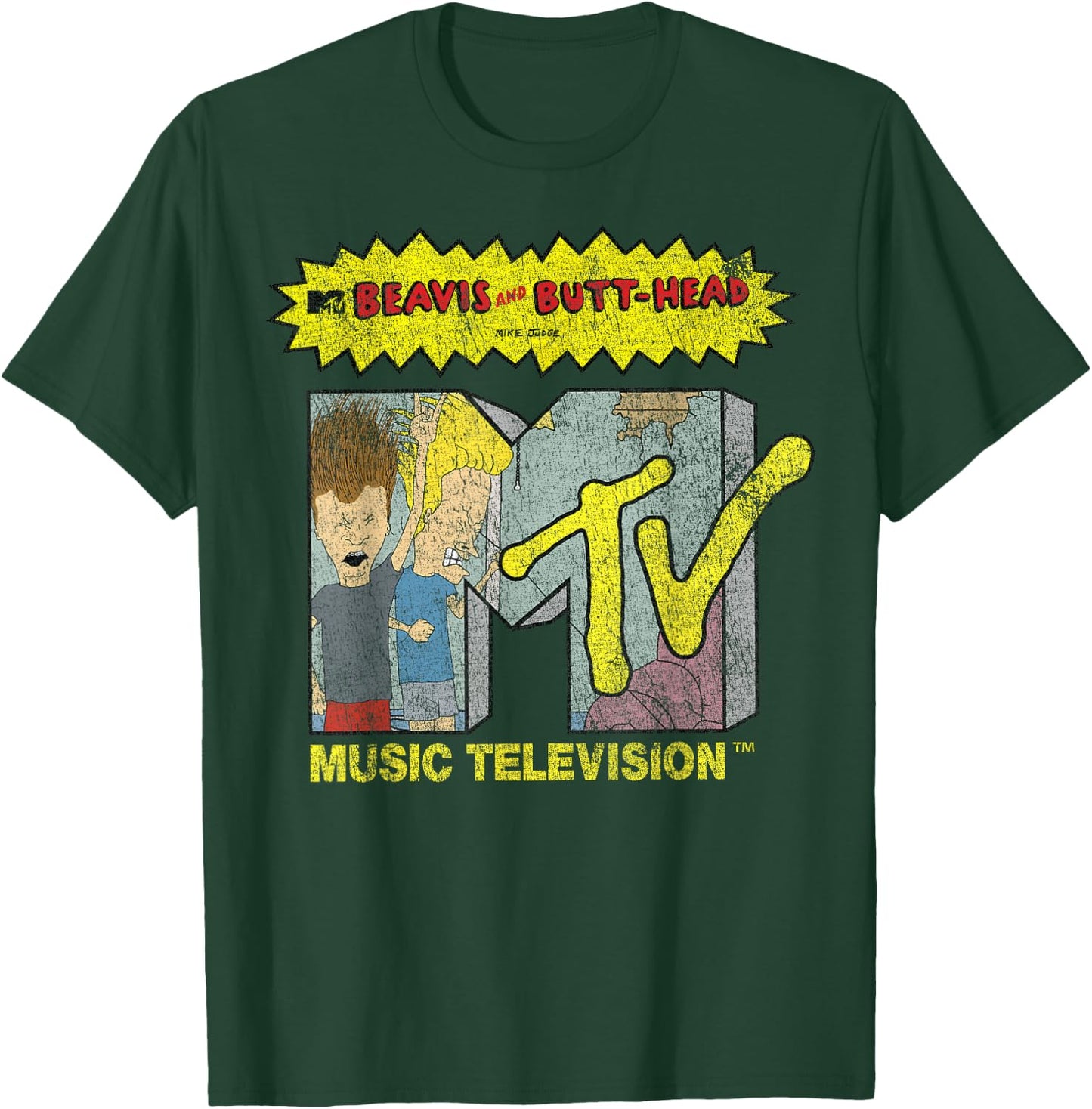 Beavis and Butt-Head Distressed MTV Logo Small T-Shirt - T-Shirt | Forest