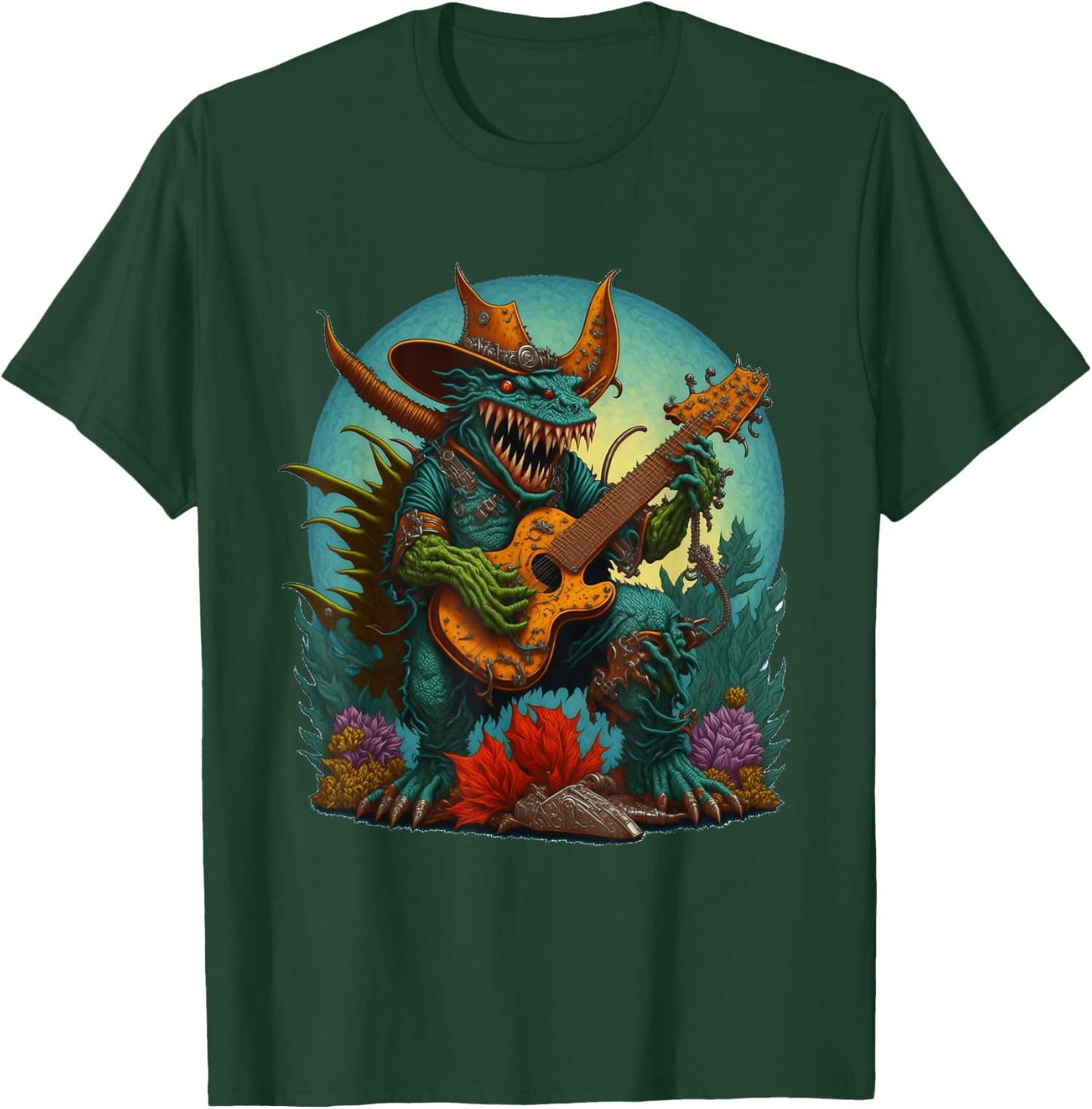 Hodag Country Fest Cowboy Hat Guitar Monster for Music Fans T-Shirt - T-Shirt | Forest