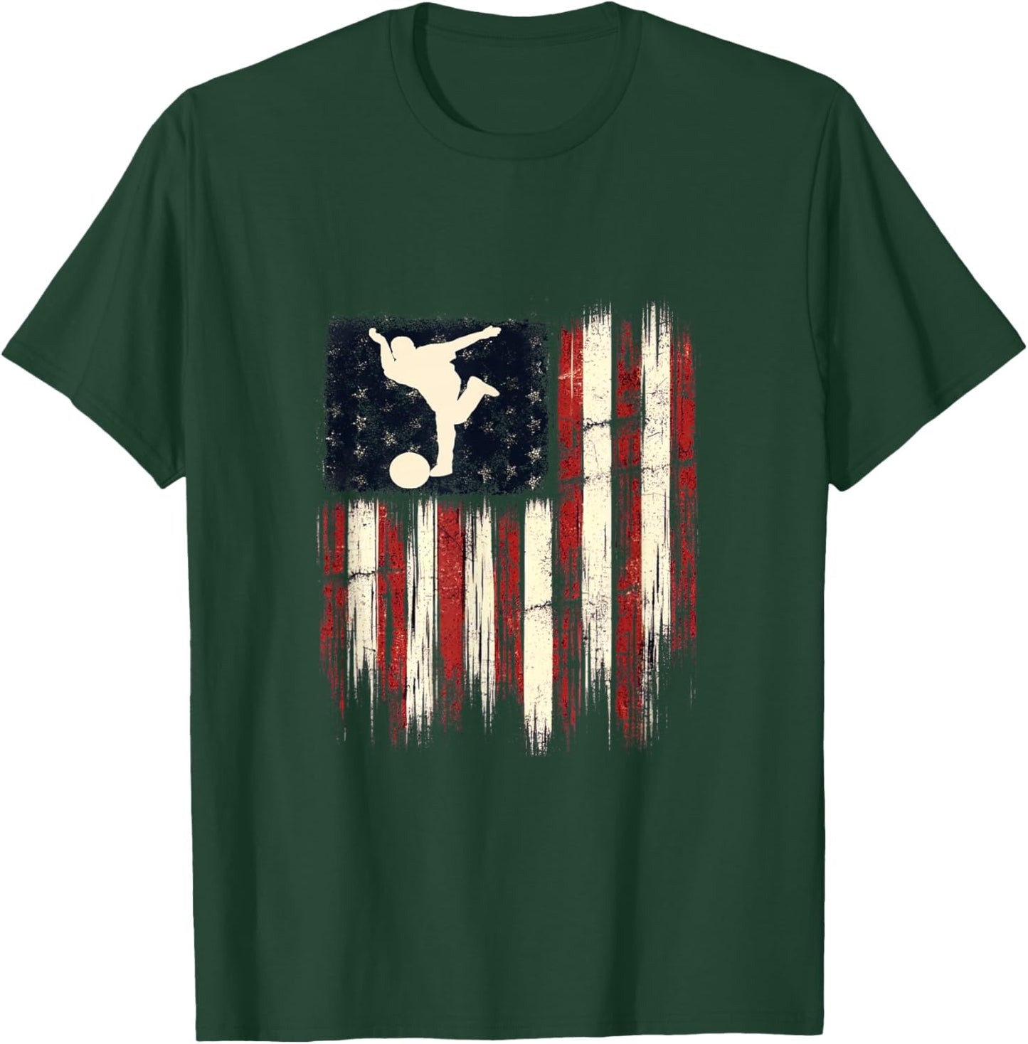 Patriotic Distressed Flag Gift Kids Bowling T-Shirt - T-Shirt | Forest