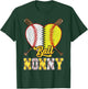 Nonny Of Both Ball Nonny Half Baseball Softball T-Shirt - T-Shirt | Forest