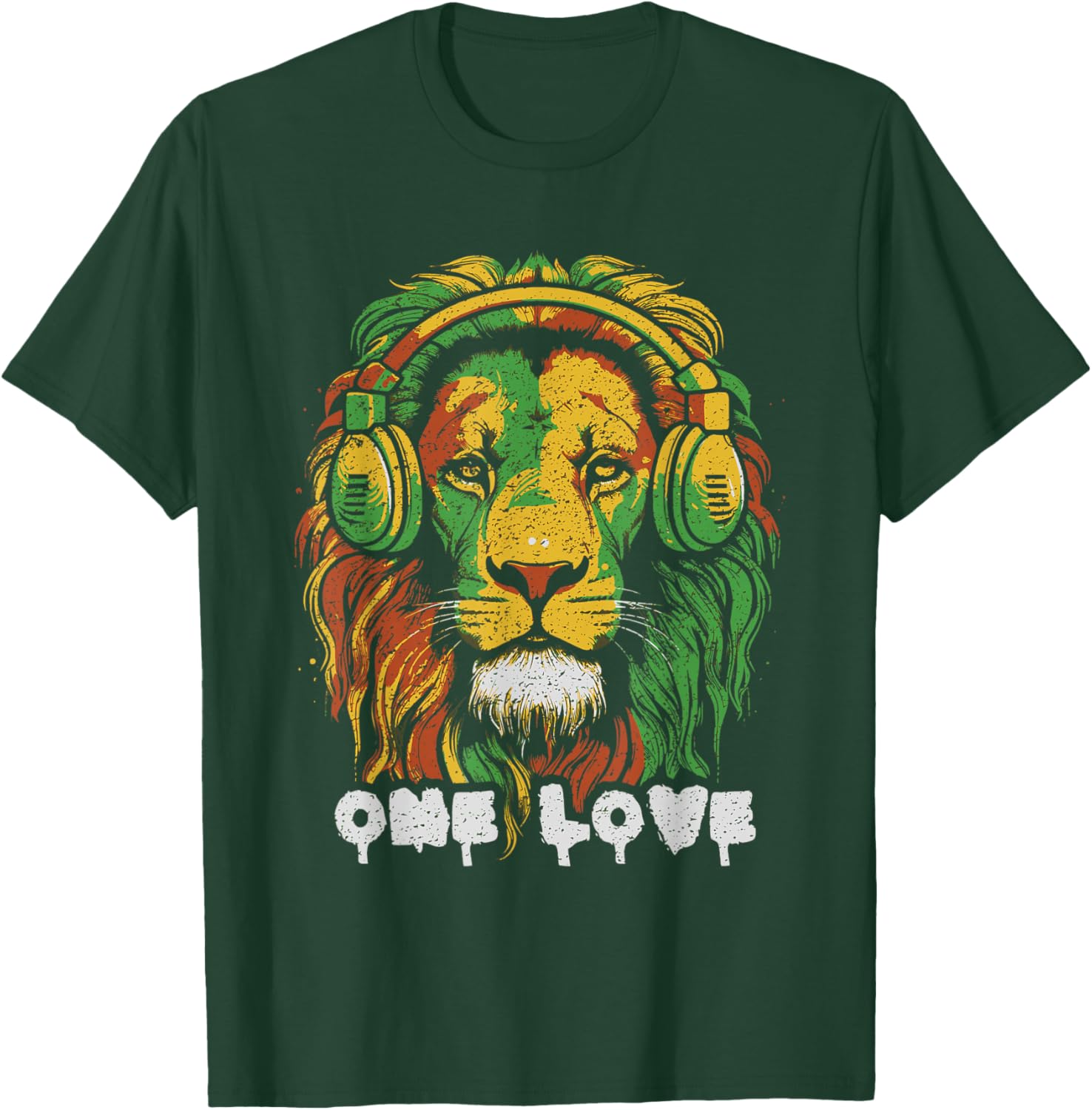 Rasta Lion Reggae Music Lion Of Judah Jamaican Pride T-Shirt - T-Shirt | Forest