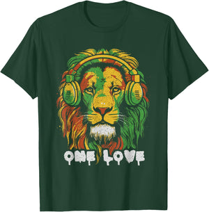 Rasta Lion Reggae Music Lion Of Judah Jamaican Pride T-Shirt - T-Shirt | Forest