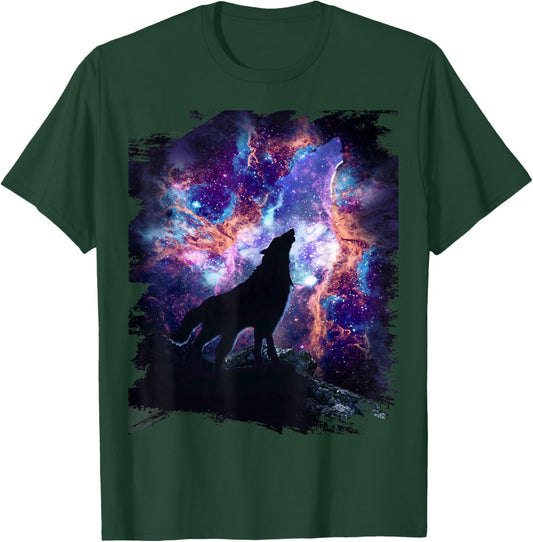 Celestial Wolf Nebulae, Cosmic Space Wolves Galaxy T-Shirt - T-Shirt | Forest