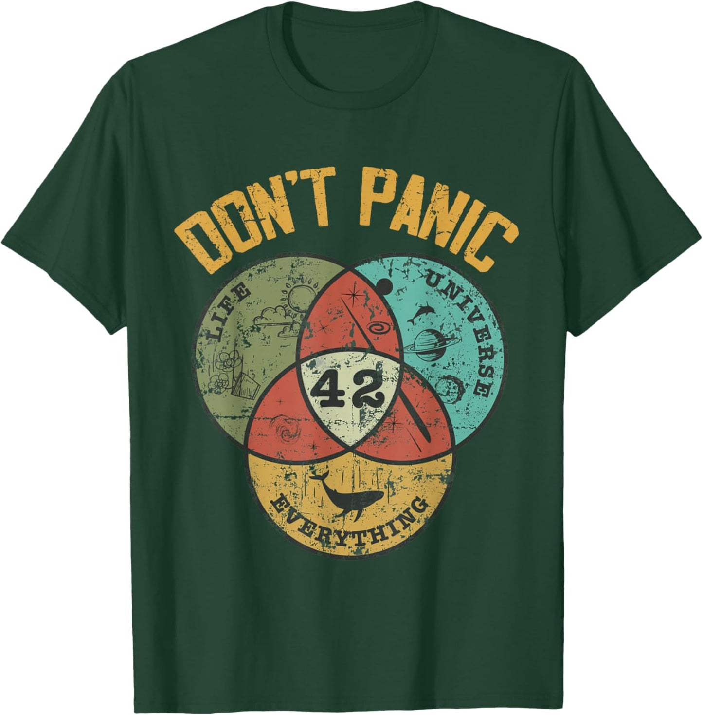 42 Answer to Life The Universe and Everything Don't Panic T-Shirt - T-Shirt | Forest