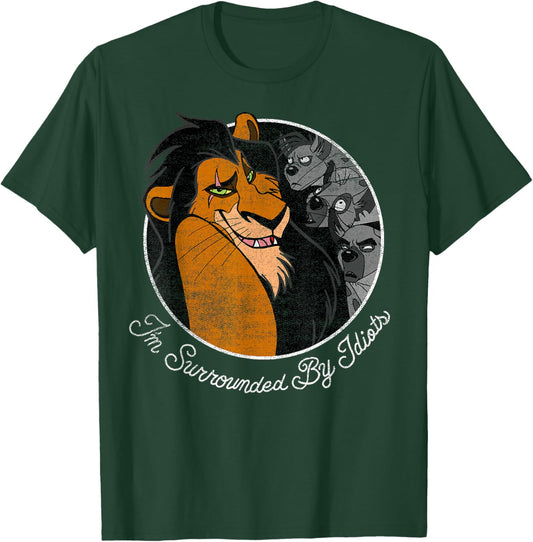 Disney The Lion King Scar Surrounded By Idiots Circle T-Shirt - T-Shirt | Forest