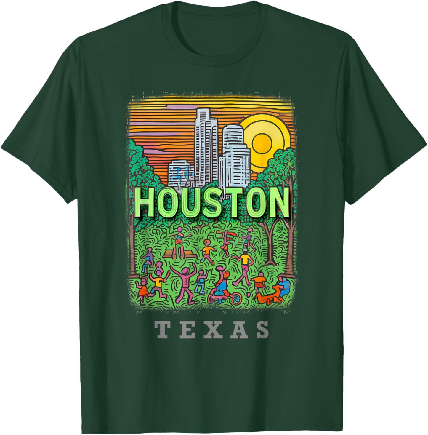 Houston Texas TX Urban Oasis SD953 T-Shirt - T-Shirt | Forest