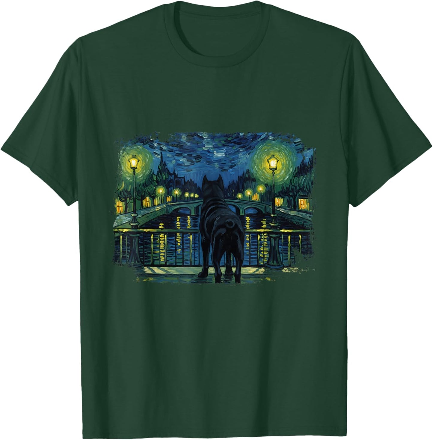 Cane Corso Italiano Retro Van Gogh Style T-Shirt - T-Shirt | Forest