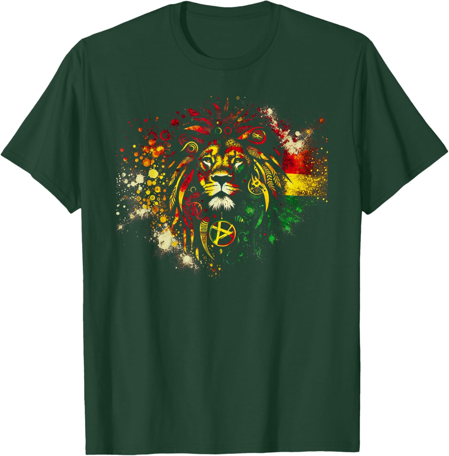 Symbolic Rasta Lion T-Shirt - T-Shirt | Forest