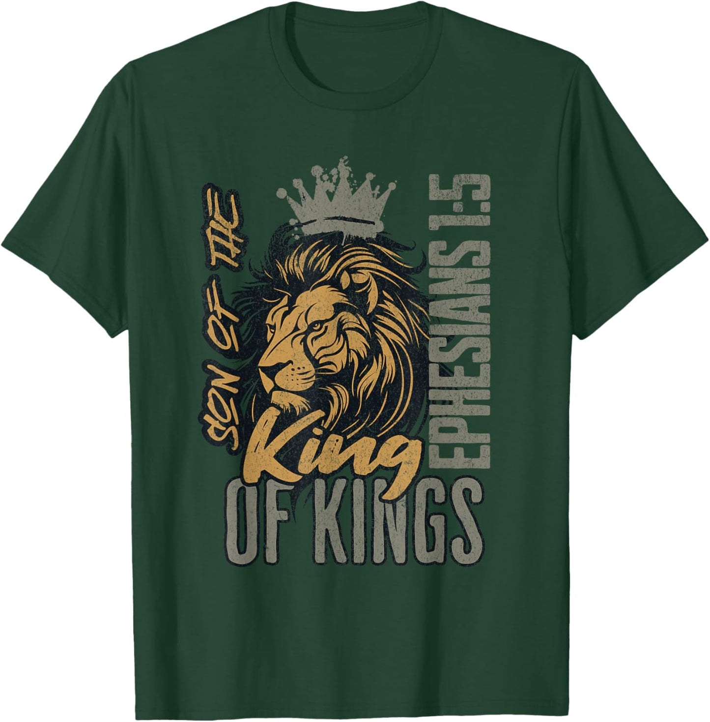 Christian Son of King Kings Lion of Judah Scripture Bible T-Shirt - T-Shirt | Forest