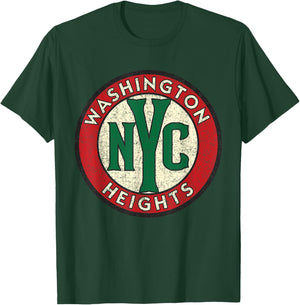 Washington Heights NYC Circle Sign Distressed Print T-Shirt - T-Shirt | Forest