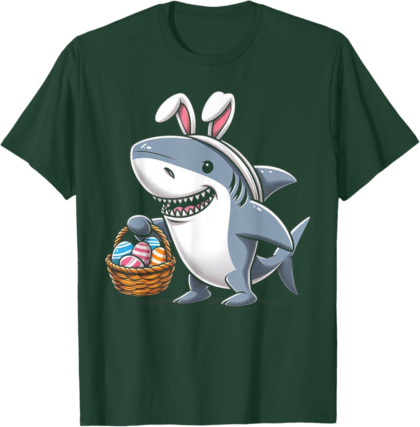 Shark Bunny Easter Egg Easter Day Shark Lover T-Shirt - T-Shirt | Forest