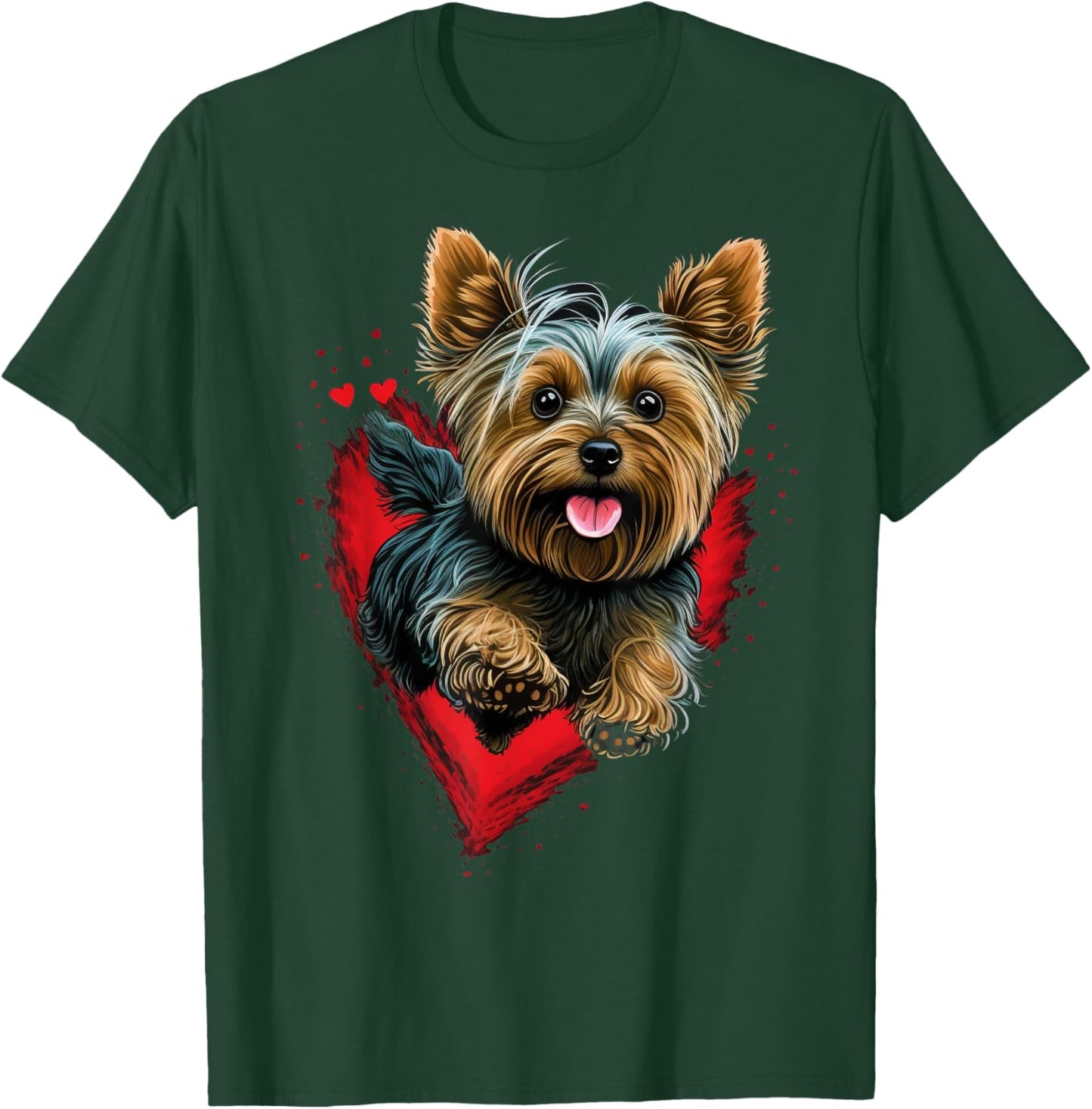 Cute Yorkshire Terrier Dog on Yorkshire Terrier Lover T-Shirt - T-Shirt | Forest